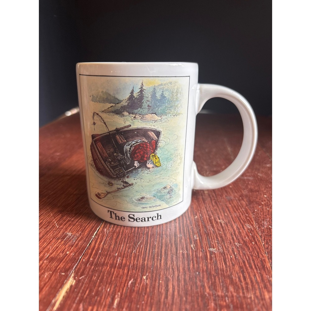 Vintage 1997 Gary Patterson The Search Fishing Coffee Mug Weekend Warriors 90s